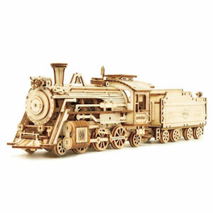 DIY レーザー切断 機械モデル 木製モデル 構築キット 3D 木製パズル 組立 玩具 ギフト 子供 大人 蒸気機関車