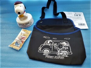 a★非売品★1999年日本生命×ユニバーサル・スタジオ・ジャパン SNOOPYスヌーピー 陶器製貯金箱他3点