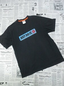 ナイキ NIKE JUST DO IT Tシャツ コットン100% 半袖 ロゴ プリント XL 黒 ブラック X-003923 ゆうパケット