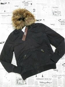 Inapt インアプト 美品 新品未使用タグ付 ジャケット 中綿 ファー付き 袖口裾リブ ダブルジップ 裏起毛 L 黒 ブラック R-003572