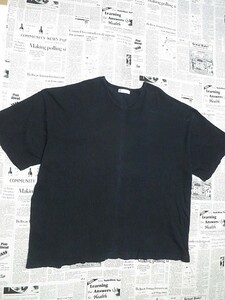FLIP FLOW Tシャツ カットソー 綿100% 半袖 シャドーストライプ Vネック 4L 黒 ブラック T-003539