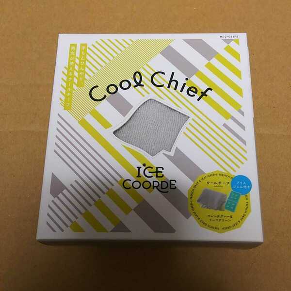 ◆ELECOM ice coorde クールチーフ 接触冷感 暑さ対策 グッズ アイスコーデ フレンチグレー×リーフグリーン HCC-C01FG