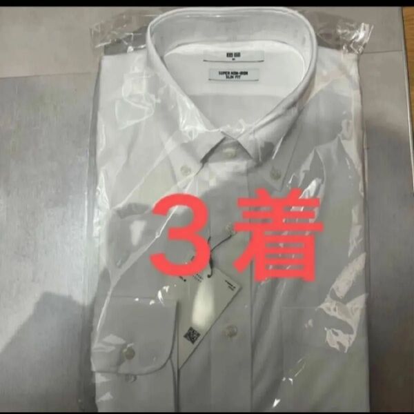 ユニクロ スーパーノンアイロンボタンダウンスリムフィットシャツ