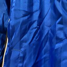 プーマ PUMA ベンチコート 160 子ども　新品　ブルー黒　胸元&左袖ロゴ刺繍　縦ストライプ生地　裏フリース　暖かい　フード付　タグなし_画像5
