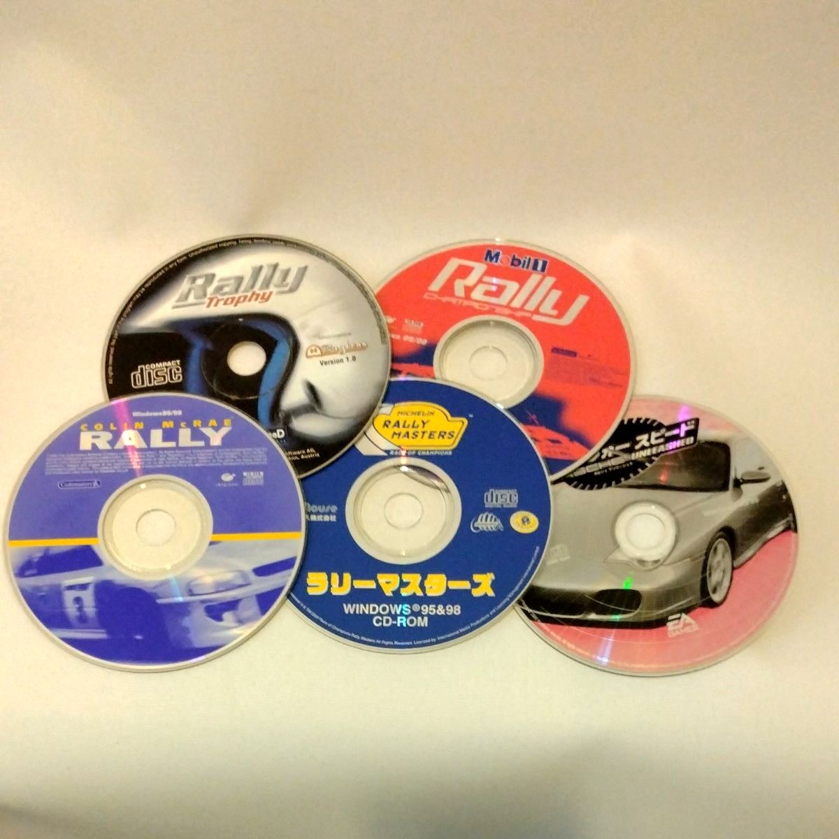 ラリーゲームなどPCソフト5枚（ ディスクのみ）
