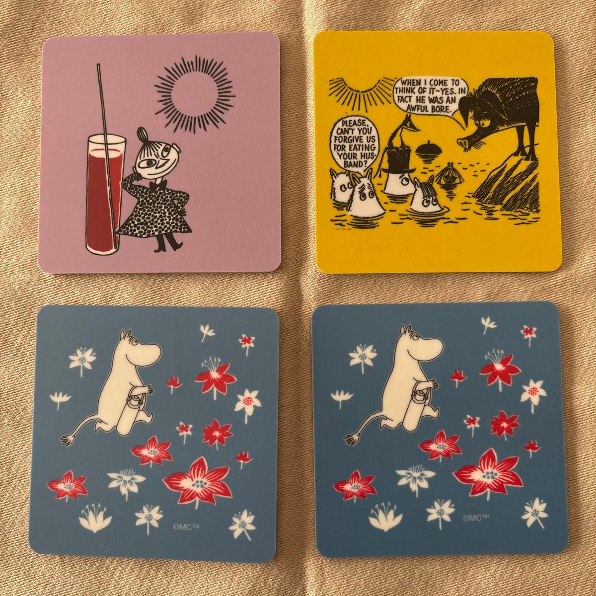 Moomin ムーミン Opto Design オプトデザイン 木製コースター4枚セット