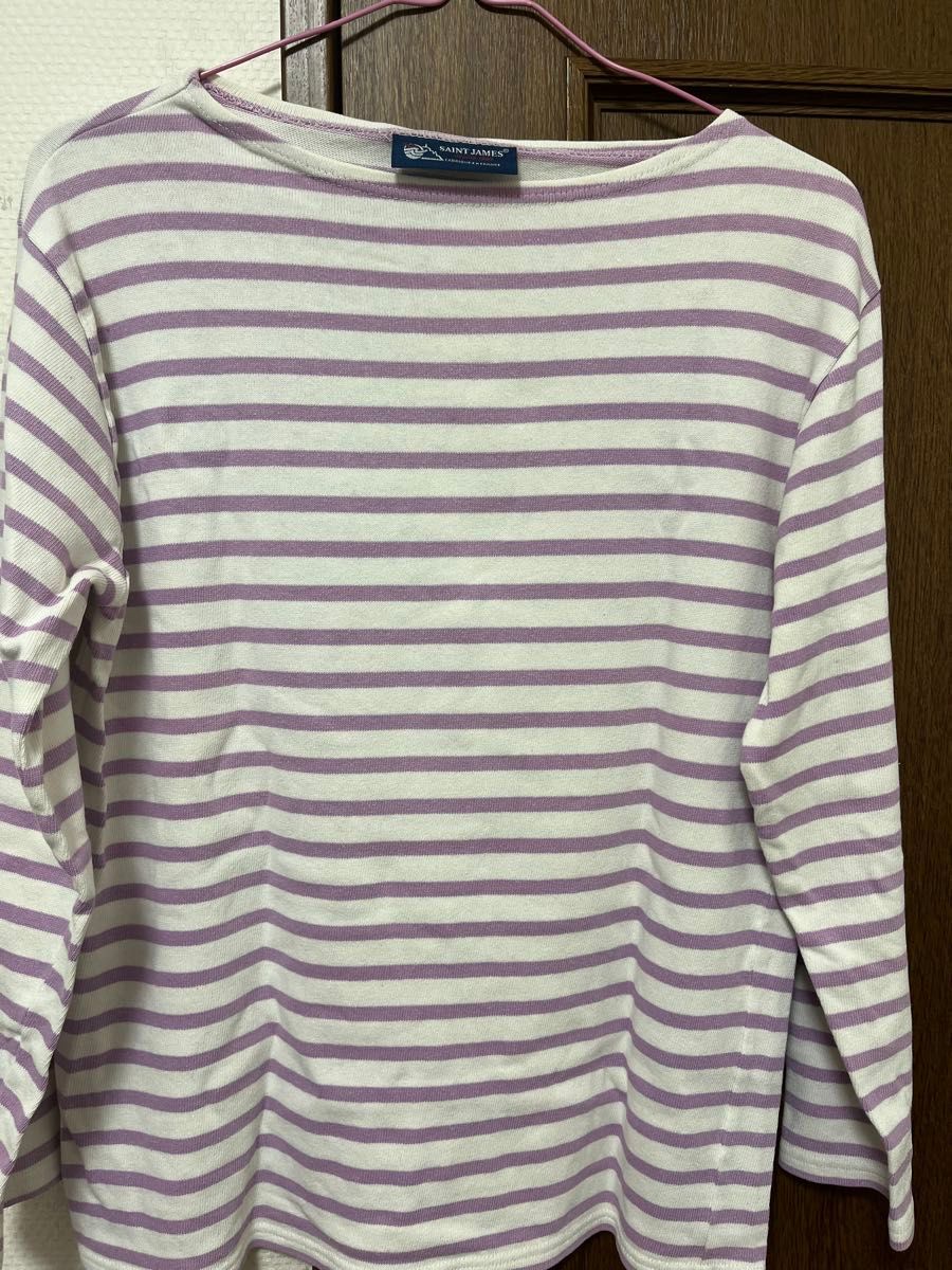 セントジェームス レディース ボーダーTシャツ ストライプ ピンク 紫