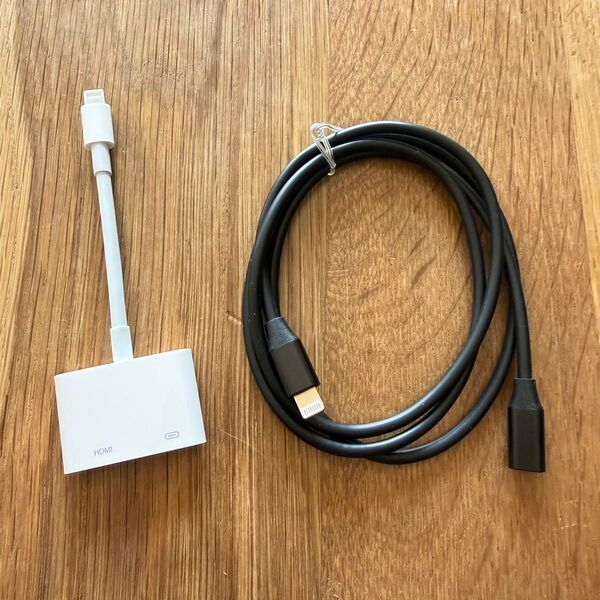 美品☆Apple アップル純正 Lightning - Digital AVアダプタ A1438 ライトニング延長ケーブル付き