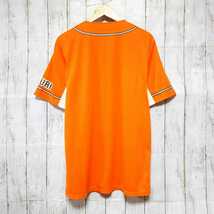 F963UL◆adidas アディダス◆サイズＬ ベースボールシャツ 半袖シャツ 読売ジャイアンツ オレンジ メンズ ユニセックス 野球 ベースボール_画像2