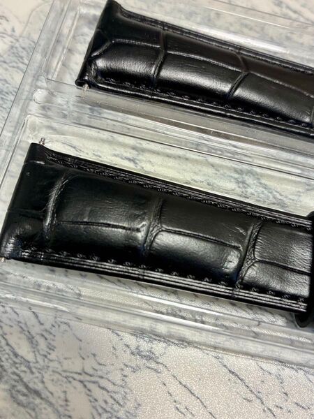 【未使用】腕時計 革ベルト カーフレザー ラグ幅22mm Dバックル観音