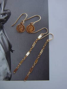 ◆look&walk◆ゴールドフィルド☆2点セット・ピアス ハンドメイド 14kgf メダイ