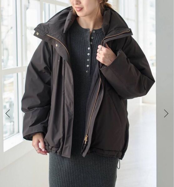 Spick & Span 2WAY撥水ダウンハーフコート ブラックダウン 38