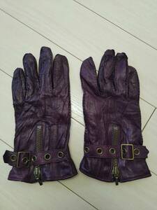 *KATHARINE HAMNETT leather gloves purple Katharine Hamnett glove 