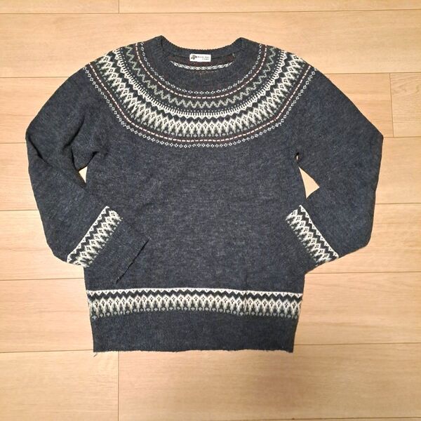 【美品】ノルディック柄クルーネックセーター