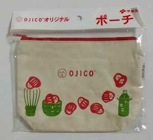 伊藤園 OJICO ポーチ　横210×縦148×マチ60mm 送料120円～/だるま/茶せん/茶碗/和柄/和風/日本風/ダルマ/達磨/オジコ