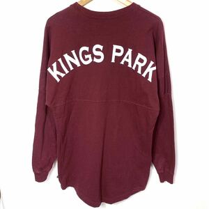 ■Pennant KINGS PARK バック オーバープリント 切り替えし スーベニア 長袖Tシャツ ロンT カットソー 古着 アメカジ ボルドー サイズM■