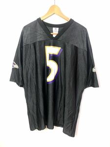 ■ビッグサイズ NFL RAVENS ボルチモア レイブンズ FLACCO #5 切り替えし フットボールTシャツ 古着 アメカジ ブラック サイズ2XL■