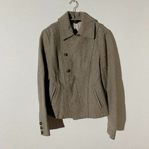 pas de calais 毛90パーセントはベージュのショートコート 日本製 サイズ38〈古着 美品 used〉ウール パドカレ B42