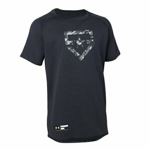 UNDER ARMOUR ( Under Armor ) baseball Junior short sleeves T-shirt 18S UA SOLID BB SHIRT boys BLK/BLK 1313615