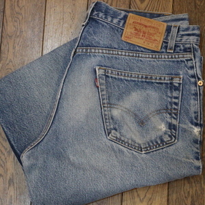 90s USA製 Levi's 550 RELAXED FIT W34 L32 クラッシュ デニム パンツ テーパード ワイド リラックスフィット ジーンズ リーバイス