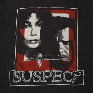 80s USA製 SUSPECT 容疑者 Tシャツ XL ブラック 半袖 サスペンス 映画 ムービー キャラクター ヴィンテージ
