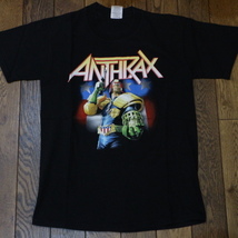 ANTHRAX アンスラックス I AM THE LAW Tシャツ S ブラック ジャッジドレッド 両面プリント ロゴ メタル バンド ロック _画像1