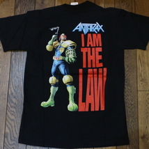 ANTHRAX アンスラックス I AM THE LAW Tシャツ S ブラック ジャッジドレッド 両面プリント ロゴ メタル バンド ロック _画像2