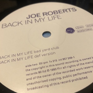 12”★Joe Roberts / Back In My Life (The Justavibe And Breathless Mix) / ガラージ・ハウス！の画像4