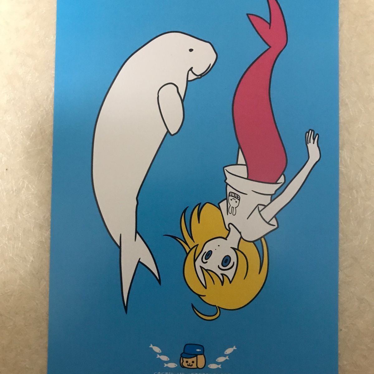 未使用 cune キューン うさぎ ポストカード 人魚 イルカ 入鹿 ブルー系 水族館 blue post card 青系