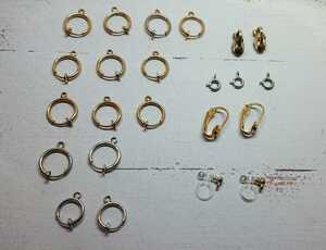 * earrings etc.. handmade kit *23 piece set * Gold color & silver color *