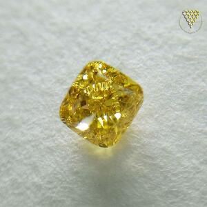 0.278 ct Fancy Vivid Yellow I1 CGL 天然 イエロー ダイヤモンド ルース クッション シェイプ DIAMOND EXCHANGE FEDERATION