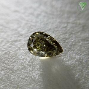 0.336 ct FANCY DARK GRAY YELLOWISH GREEN VS2 CGL 天然 グレー イエロウィッシュ グリーン ダイヤモンド ルース ペアシェイプ