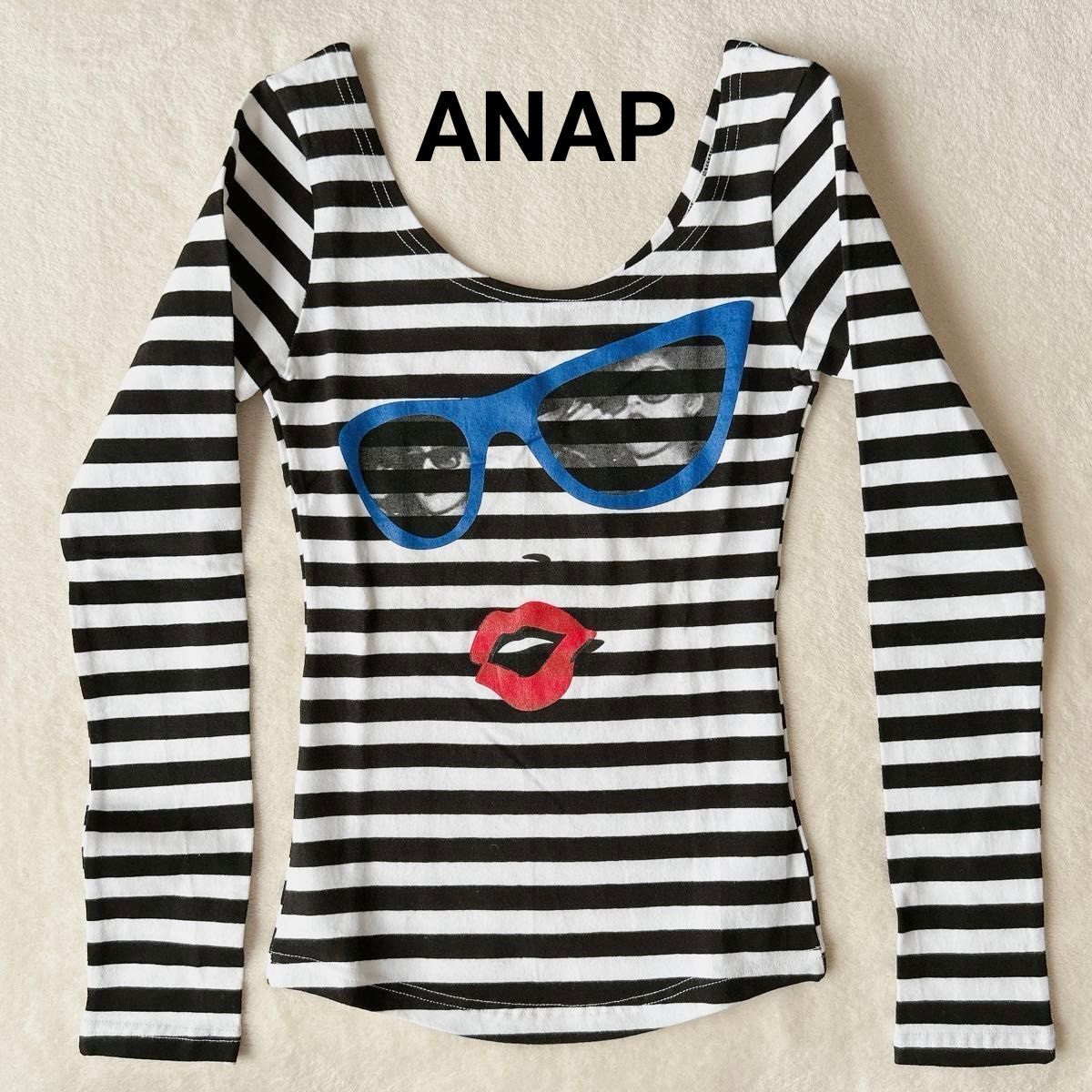 ANAP トップス カットソー 長袖 ロングTシャツ ロンT ボーダー y2k セクシー アナップ 可愛い 平成ギャル ギャル