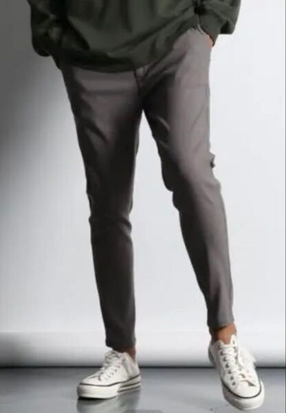 The DUFFER of ST.GEORGE EASY CHINO:超伸縮ガムストレッチライトスキニー イージーチノ グレーM