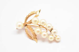  brooch / K14 / pearl / pearl / Gold / 6g