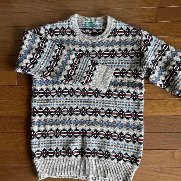 フェアアイル柄 ニットセーター マルチカラー