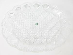 未使用品▼HOYA ホヤ グラーティス 盛皿 楕円盛皿 大皿 プレート クリスタルガラス 管理2012 A-13