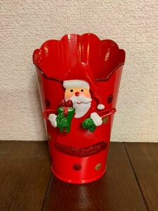 Xmas【サンタ】空き缶★カトラリー・ナプキン・キャンディ・小物入れ★クリスマス パーティーグッズ★美品