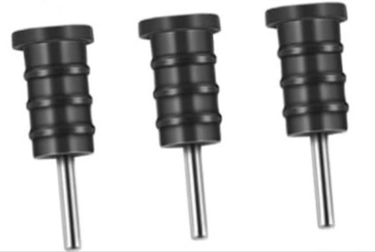 iPhone iPad Android スマホ タブレット PC用 イヤホンジャック ブラック 3コ シリコン製