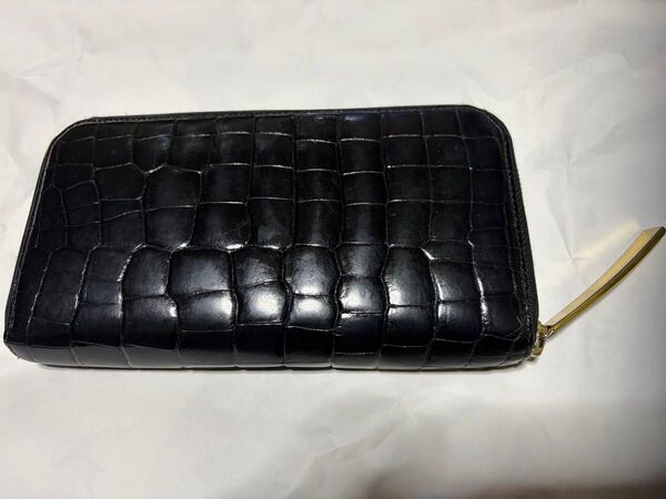 池田工芸 一枚革ホールカットで仕立てる クロコダイルラウンドビッグウォレット “グランデクラス” 定価242000円