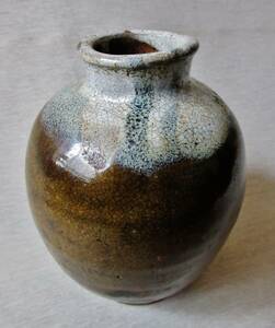  Edo period kind "hu" pot [ rain leak . scenery small "hu" pot ] height 15cm