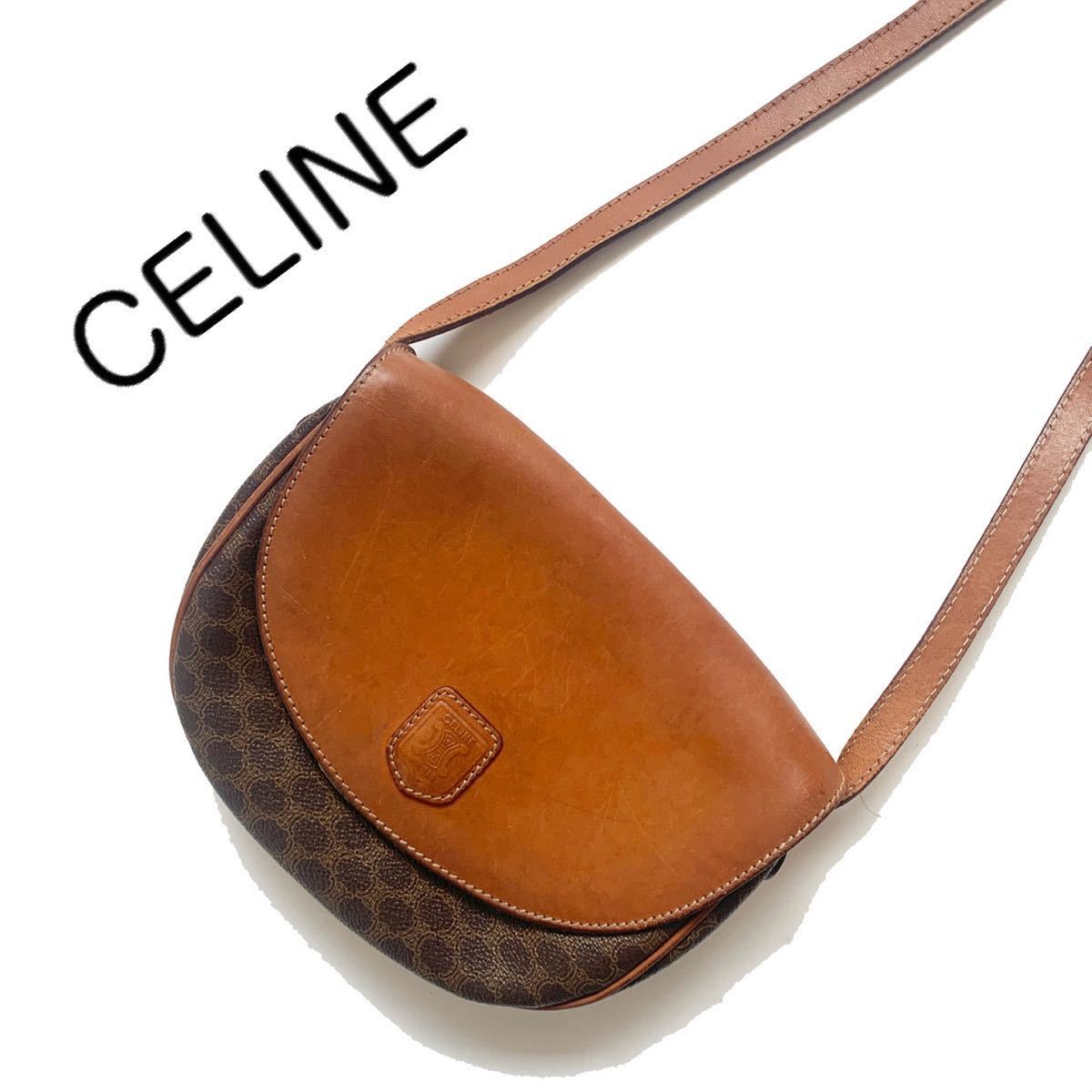 送料無料】celine セリーヌ マカダム柄 ショルダーバッグ 斜め掛け