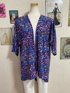 新品 S/9～11号 Tadashi Shoji タダシショージ RULAROE 羽織 ネイビー 花柄 FL1240SN