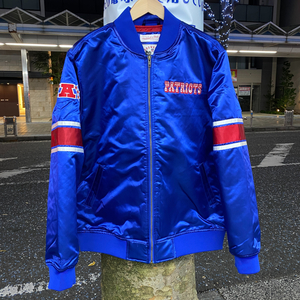 正規品【XL】 Mitchell&Ness ミッチェル&ネス NFL ペイトリオッツ Patriots サテン スタジアムジャンパー Throwback スタジャン アメフト