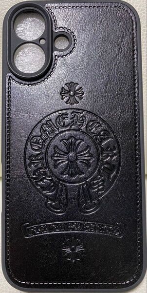 iPhone17★最新素材TPUスマホケース人気のホースシュー&クロス【ブラック】