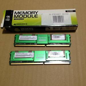 PC2-5300 240pin DDR2 SDRAM ECC FB-DIMM 8GB(4GB×2 листов комплект ) GH-FBS667-4GX2 GREENHOUSE зеленый house память сервер память 