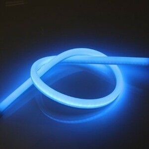 送料230円 湾曲 LED シリコンチューブ ライト 単色 ブルー 30cm 2本