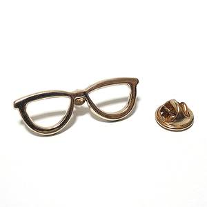 【ラペルピン★ピンズ】メガネ　眼鏡　めがね　ゴールド　pin-0733