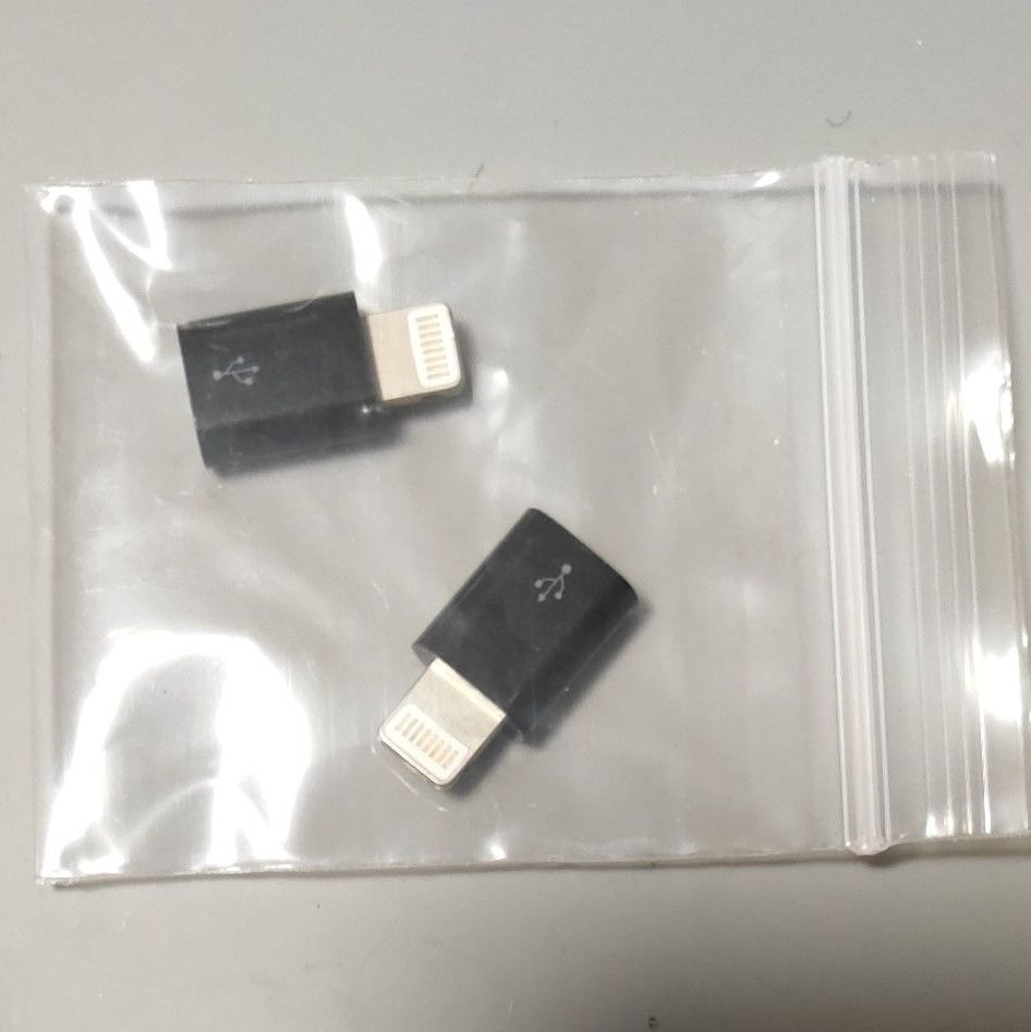 Micro USB to Lightning 変換アダプタ 2個セット ブラック