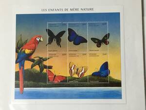 切手：昆虫・蝶／中央アフリカ＊２００１年＊シート